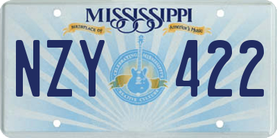 MS license plate NZY422