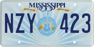 MS license plate NZY423