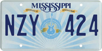 MS license plate NZY424