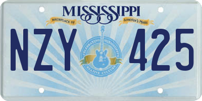 MS license plate NZY425