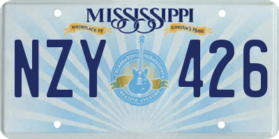 MS license plate NZY426