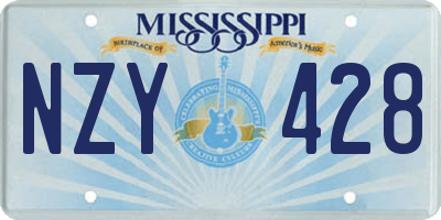 MS license plate NZY428