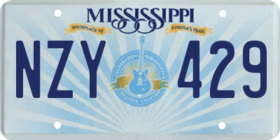 MS license plate NZY429