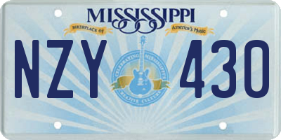 MS license plate NZY430