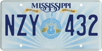 MS license plate NZY432