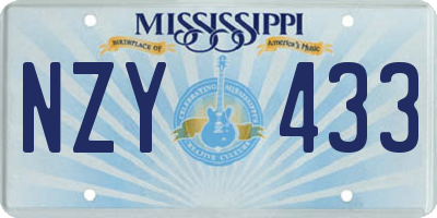 MS license plate NZY433