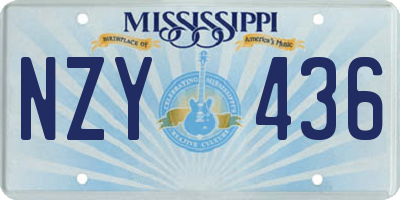 MS license plate NZY436