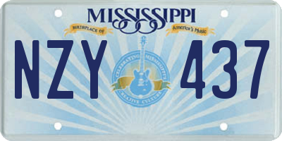 MS license plate NZY437