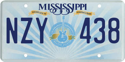MS license plate NZY438