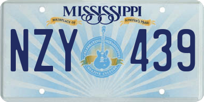 MS license plate NZY439