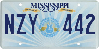 MS license plate NZY442