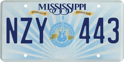 MS license plate NZY443