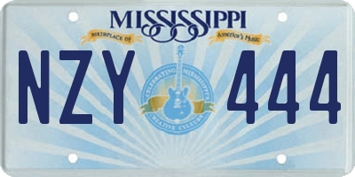 MS license plate NZY444