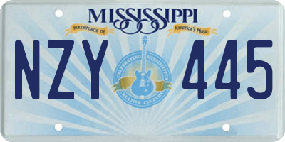 MS license plate NZY445