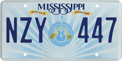 MS license plate NZY447