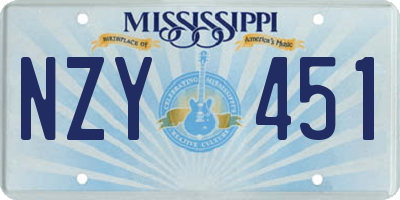 MS license plate NZY451