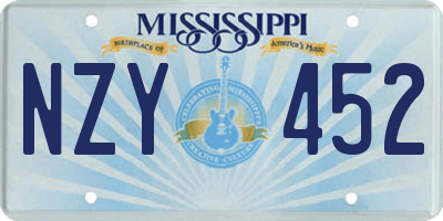 MS license plate NZY452