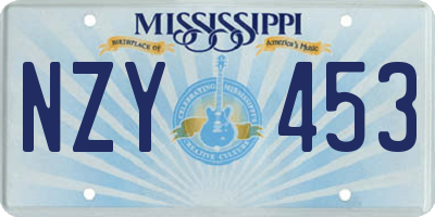 MS license plate NZY453