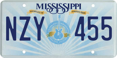 MS license plate NZY455