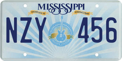 MS license plate NZY456