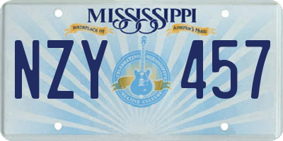 MS license plate NZY457