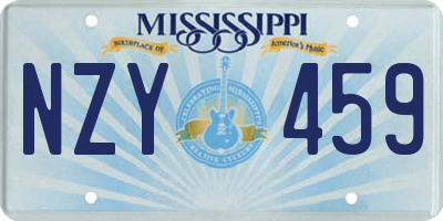 MS license plate NZY459