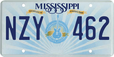 MS license plate NZY462