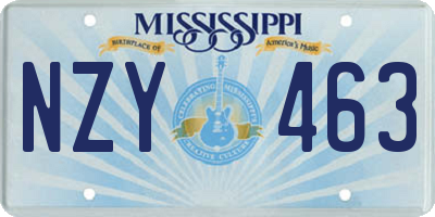 MS license plate NZY463