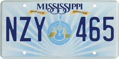 MS license plate NZY465
