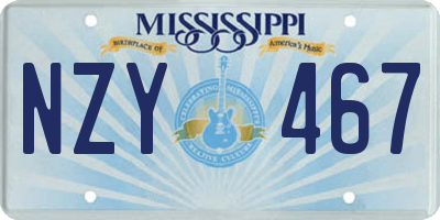 MS license plate NZY467