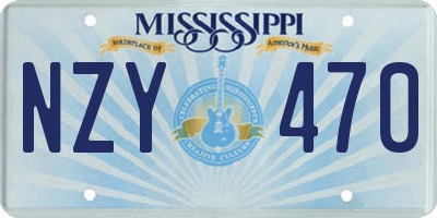 MS license plate NZY470