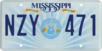 MS license plate NZY471