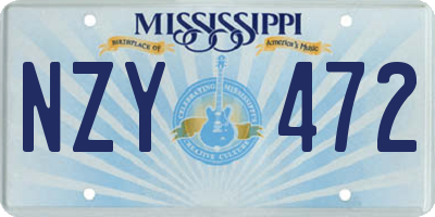 MS license plate NZY472