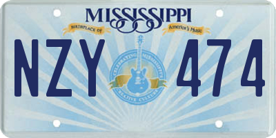MS license plate NZY474