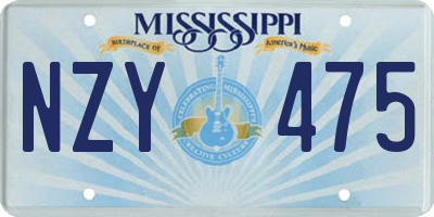 MS license plate NZY475