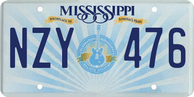 MS license plate NZY476