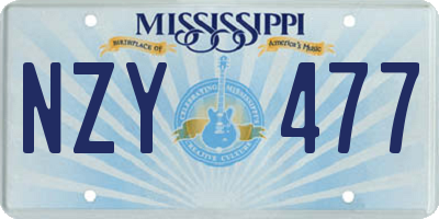 MS license plate NZY477