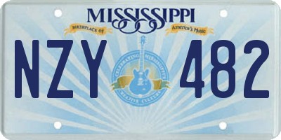 MS license plate NZY482