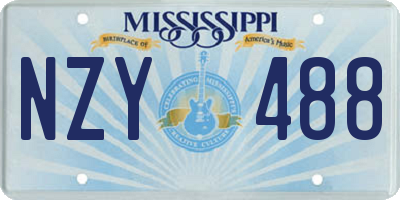 MS license plate NZY488