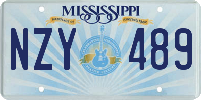 MS license plate NZY489