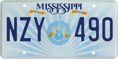 MS license plate NZY490
