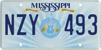 MS license plate NZY493