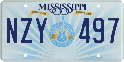 MS license plate NZY497