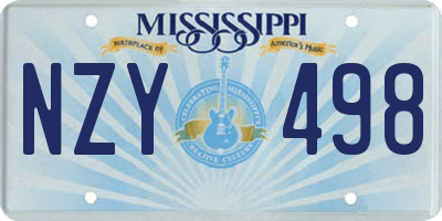 MS license plate NZY498