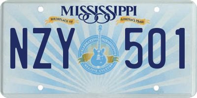 MS license plate NZY501
