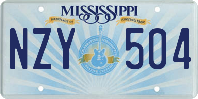 MS license plate NZY504