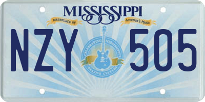 MS license plate NZY505