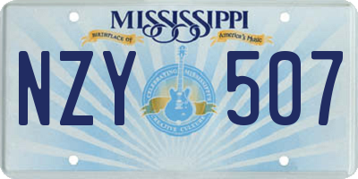 MS license plate NZY507