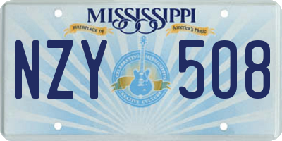 MS license plate NZY508