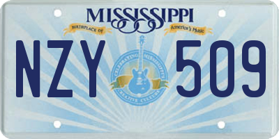 MS license plate NZY509